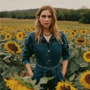 MANGO NWT Sz Small Denim Jumpsuit / Boilersuit